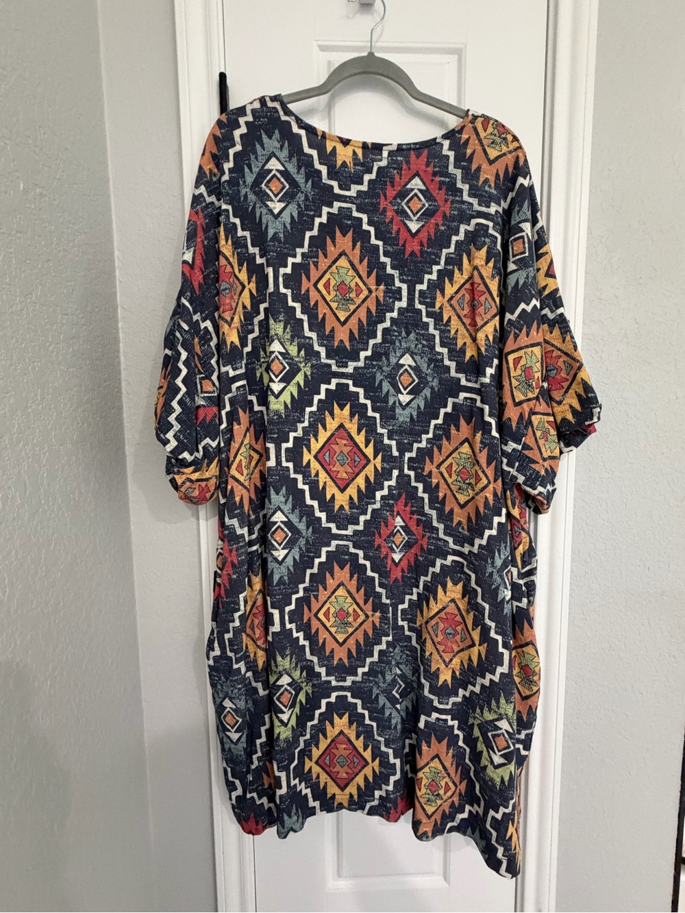 Double D Ranch Navy Aztec V-Neck dress. New with tag. - Picture 2 of 4